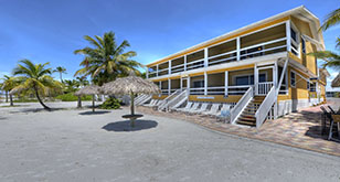 Full view of rooms from beach